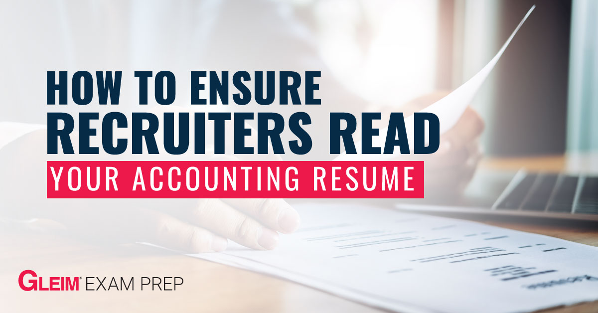 How to ensure recruiters read your accounting resume