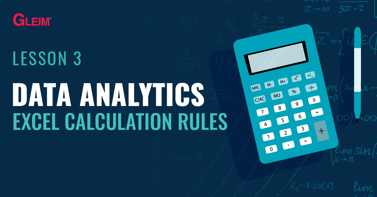 Lesson 3: Data Analytics Excel Calculation Rules