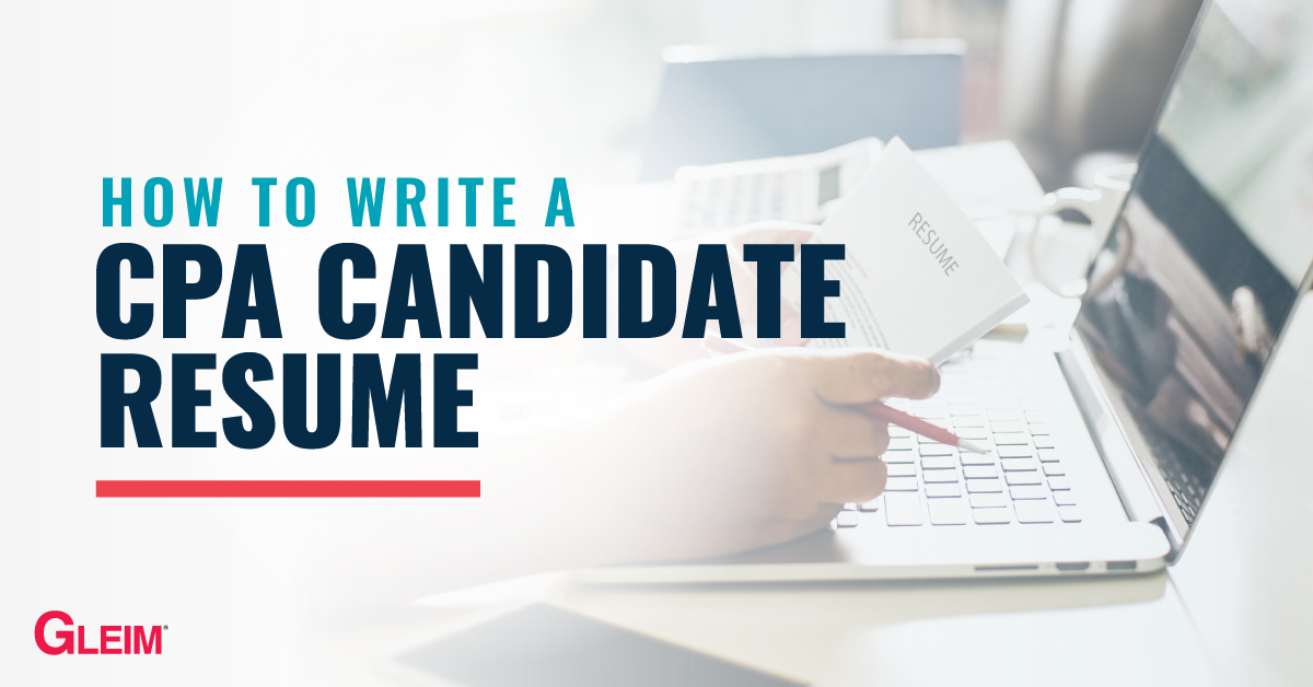 How to write a CPA Candidate Resume