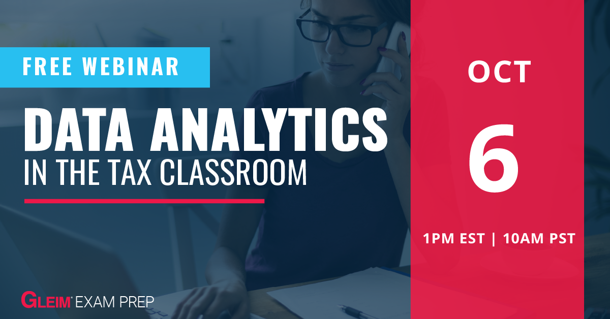 Data Analytics in the Tax Classroom | October 6 | 1 pm ET | 10 am PT